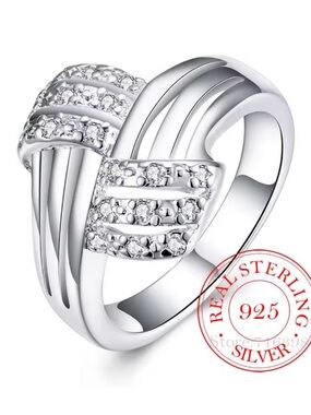 S925 Silver Vintage Zircon Crystal Ring.